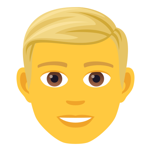 Man: Blond Hair on JoyPixels