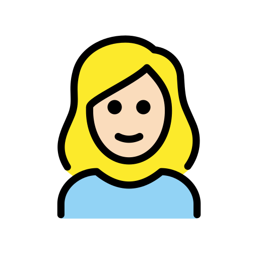 Woman: Blond Hair: Light Skin Tone on OpenMoji