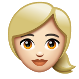 Woman: Blond Hair: Light Skin Tone on WhatsApp