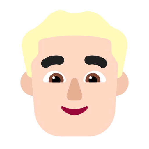 Man: Blond Hair: Light Skin Tone on Microsoft Fluent