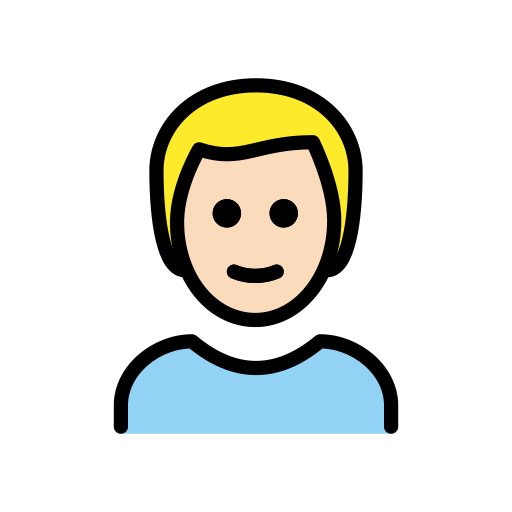 Man: Blond Hair: Light Skin Tone on OpenMoji