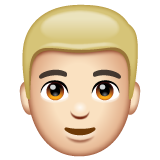 Man: Blond Hair: Light Skin Tone on WhatsApp