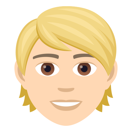 Person With Blond Hair: Light Skin Tone on JoyPixels
