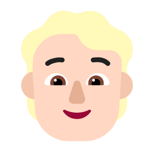 Person With Blond Hair: Light Skin Tone on Microsoft Fluent