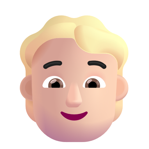 Person With Blond Hair: Light Skin Tone on Microsoft 3D