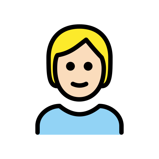 Person With Blond Hair: Light Skin Tone on OpenMoji