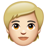 Person With Blond Hair: Light Skin Tone on WhatsApp