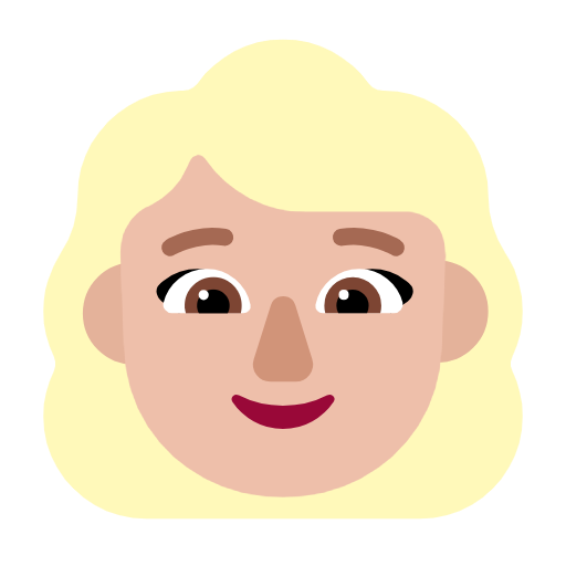 Woman: Blond Hair: Medium-Light Skin Tone on Microsoft Fluent