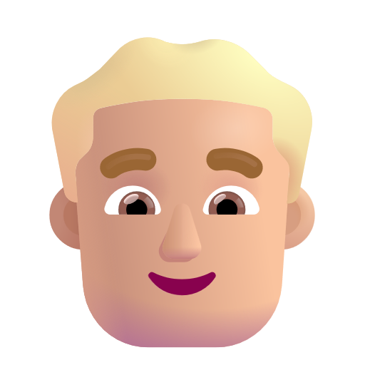Man: Blond Hair: Medium-Light Skin Tone on Microsoft 3D