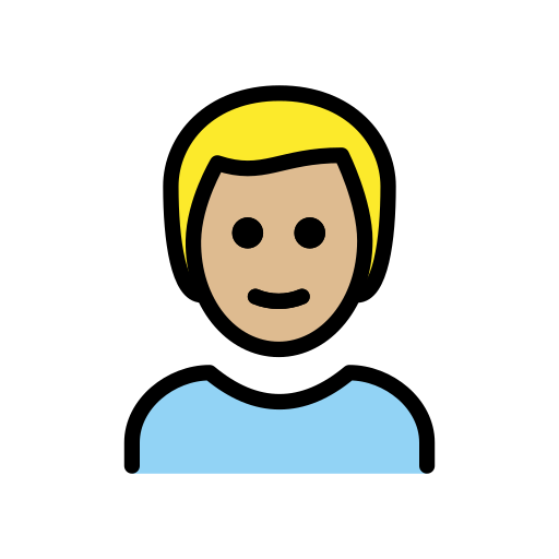 Man: Blond Hair: Medium-Light Skin Tone on OpenMoji
