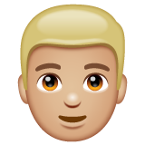 Man: Blond Hair: Medium-Light Skin Tone on WhatsApp