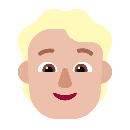 Person With Blond Hair: Medium-Light Skin Tone on Microsoft Fluent