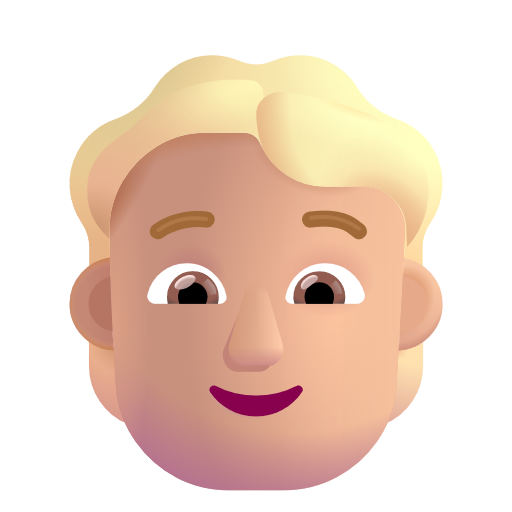 Person With Blond Hair: Medium-Light Skin Tone on Microsoft 3D