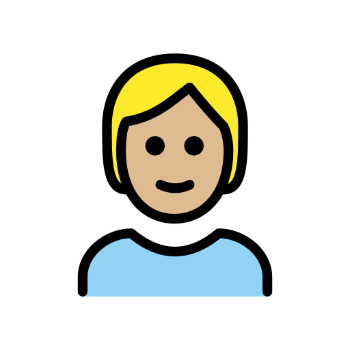 Person With Blond Hair: Medium-Light Skin Tone on OpenMoji