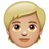 Person With Blond Hair: Medium-Light Skin Tone on WhatsApp