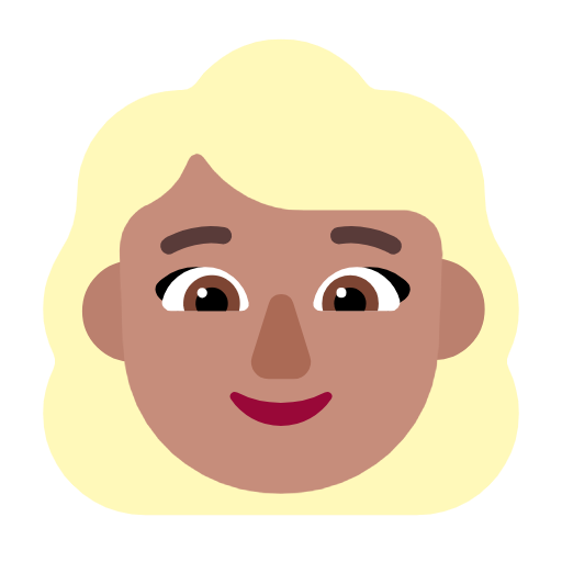 Woman: Blond Hair: Medium Skin Tone on Microsoft Fluent