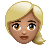 Woman: Blond Hair: Medium Skin Tone on WhatsApp