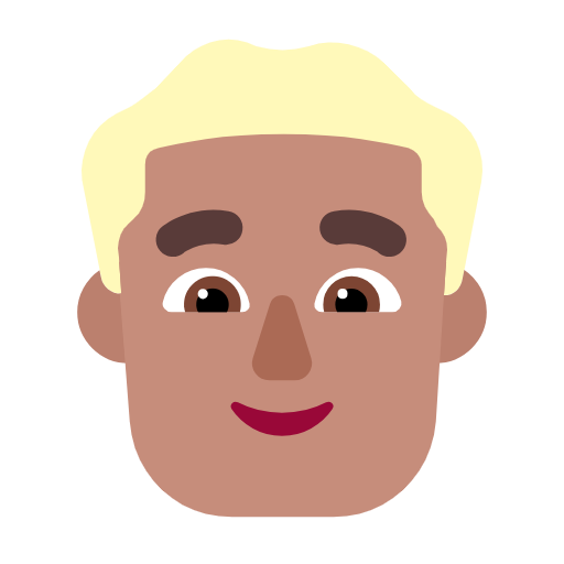 Man: Blond Hair: Medium Skin Tone on Microsoft Fluent