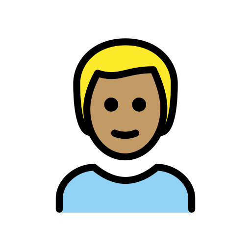 Man: Blond Hair: Medium Skin Tone on OpenMoji