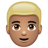 Man: Blond Hair: Medium Skin Tone on WhatsApp