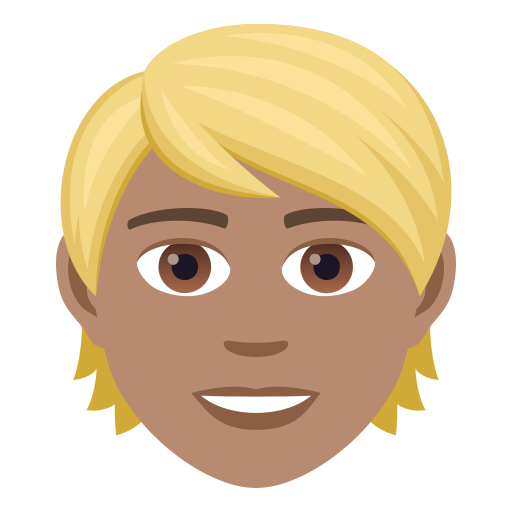 Person With Blond Hair: Medium Skin Tone on JoyPixels