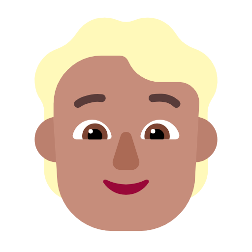 Person With Blond Hair: Medium Skin Tone on Microsoft Fluent