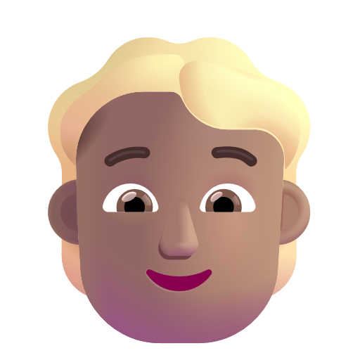 Person With Blond Hair: Medium Skin Tone on Microsoft 3D