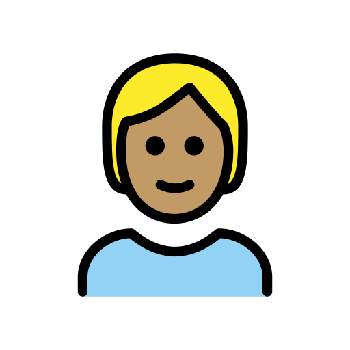 Person With Blond Hair: Medium Skin Tone on OpenMoji