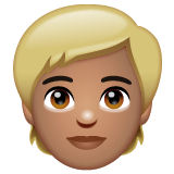 Person With Blond Hair: Medium Skin Tone on WhatsApp
