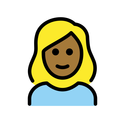 Woman: Blond Hair: Medium-Dark Skin Tone on OpenMoji
