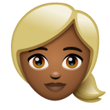 Woman: Blond Hair: Medium-Dark Skin Tone on WhatsApp