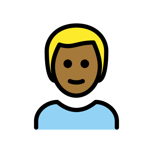 Man: Blond Hair: Medium-Dark Skin Tone on OpenMoji