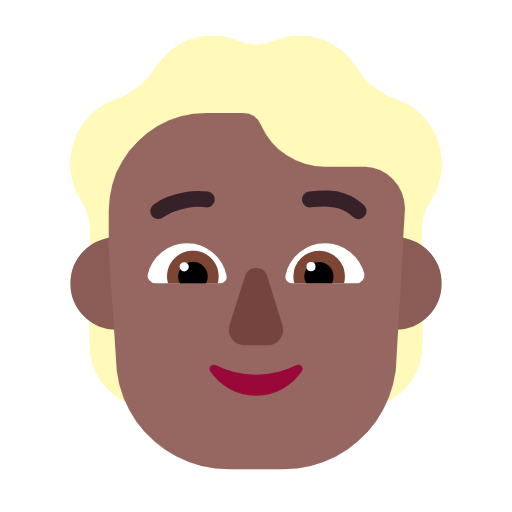 Person With Blond Hair: Medium-Dark Skin Tone on Microsoft Fluent