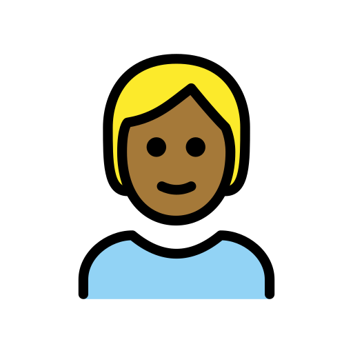 Person With Blond Hair: Medium-Dark Skin Tone on OpenMoji
