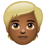 Person With Blond Hair: Medium-Dark Skin Tone on WhatsApp