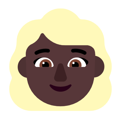 Woman: Blond Hair: Dark Skin Tone on Microsoft Fluent