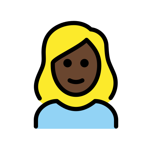 Woman: Blond Hair: Dark Skin Tone on OpenMoji