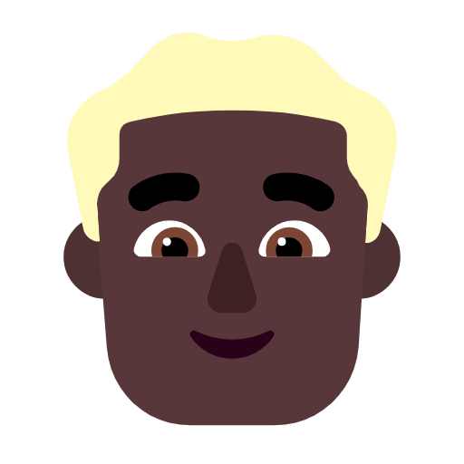 Man: Blond Hair: Dark Skin Tone on Microsoft Fluent