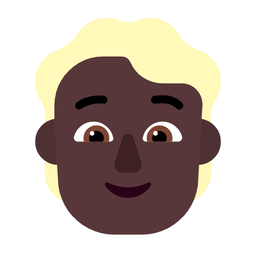 Person With Blond Hair: Dark Skin Tone on Microsoft Fluent