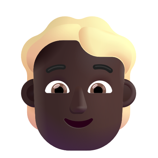 Person With Blond Hair: Dark Skin Tone on Microsoft 3D