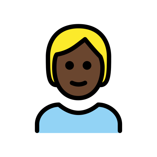Person With Blond Hair: Dark Skin Tone on OpenMoji