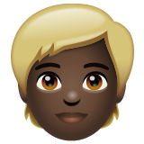 Person With Blond Hair: Dark Skin Tone on WhatsApp