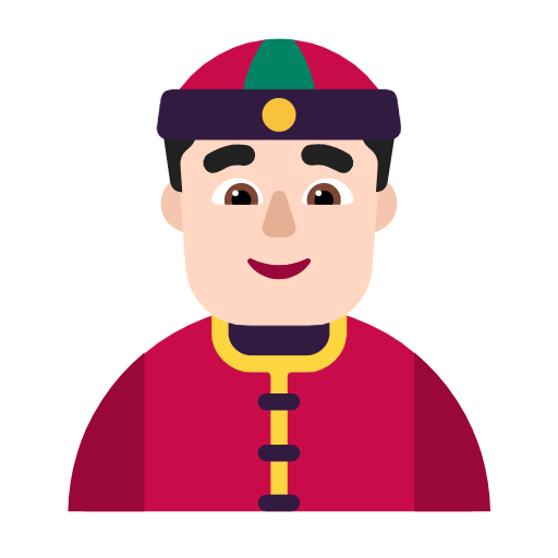 Man With Gua Pi Mao: Light Skin Tone on Microsoft Fluent