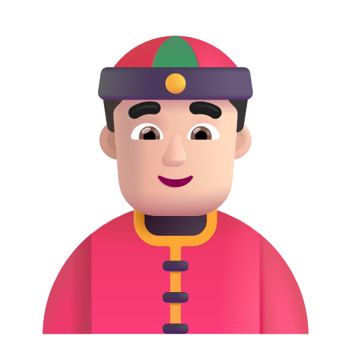 Man With Gua Pi Mao: Light Skin Tone on Microsoft 3D
