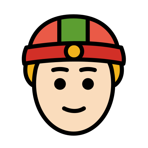 Man With Gua Pi Mao: Light Skin Tone on OpenMoji