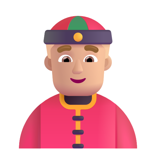 Man With Gua Pi Mao: Medium-Light Skin Tone on Microsoft 3D