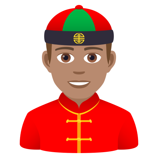 Man With Gua Pi Mao: Medium Skin Tone on JoyPixels