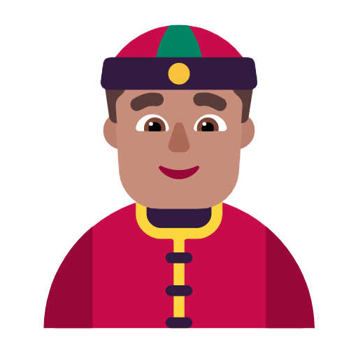 Man With Gua Pi Mao: Medium Skin Tone on Microsoft Fluent