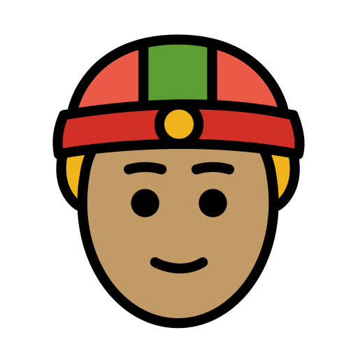 Man With Gua Pi Mao: Medium Skin Tone on OpenMoji