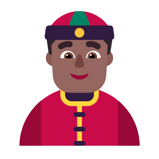 Man With Gua Pi Mao: Medium-Dark Skin Tone on Microsoft Fluent